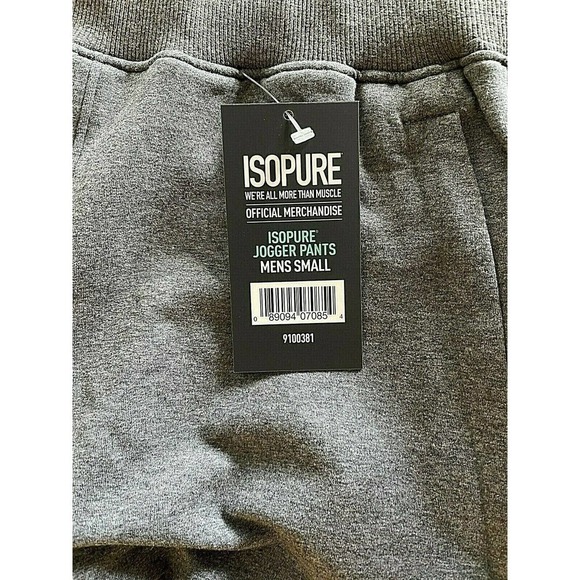 Isopure Size S Gray Zip Pocket Men's Jogger Sweatpants - New - Picture 4 of 5